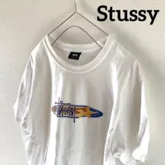00sStussyステューシーtシャツホワイト白Lメンズ半袖ストリート星スター