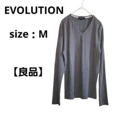 【良品】EVOLUTION 長袖カットソー レディース グレー M Vネック