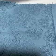 人気‼️国産高級コットン刺繍生地　90❌30センチ　くすんだブルー