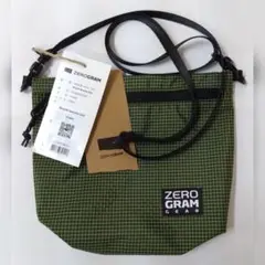 未使用 ZEROGRAM リサイクルサコッシュ グリッド カーキ