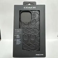 coach iPhone 15 pro ケース ブラック エンボス シグネチャー
