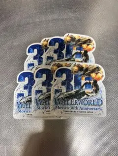 ユニバUSJ限定シール ウォーターワールド 30周年記念 ステッカー 5枚セット