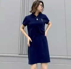【激かわ】ラルフローレン ♡ポロベアポロシャツワンピース　ネイビー　Aライン