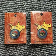 ポケモンセンタートウホクR　ロゴピンズ　2個　ピカチュウ　ビクティニ　ピンバッジ