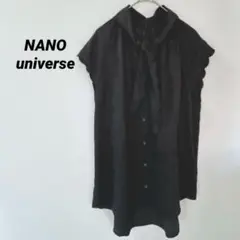 ナノユニバース　リボン付き　黒　ノースリーブ　チュニック　ブラウス　サイズ2