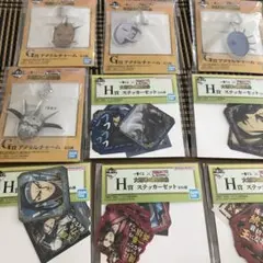 新品未使用キングダム一番くじ桓騎　蒙恬　王賁ステッカー王騎アクリルチャーム楊端和