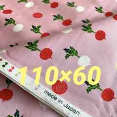 ⭕️SALE レトロポップ生地　110×60 新品未使用　オックス　野菜柄　女の子