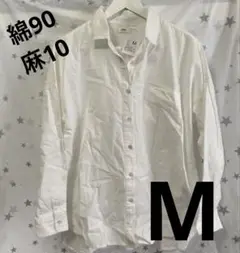 M 白シャツ　春夏　カッターシャツ