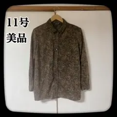 【美品】銀のすず　11号　花柄　シャツ　総柄　柄シャツ　トップス