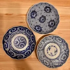 古伊万里　染付　7寸皿　中皿　3枚