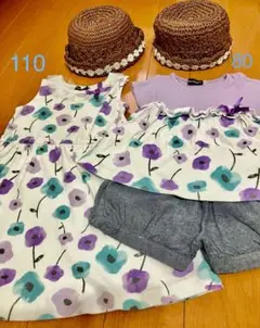 ⭐︎BeBe 洋服&麦わら帽子⭐︎2サイズセット