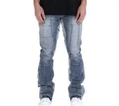 mnml B420 PANELED FLARE DENIM - BLUE