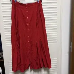 MISS JOY フレアスカート サイズ40 レッド　古着