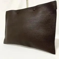 美品✨ メゾンタクヤ　シボ革　クラッチバッグ　セカンドバッグ　ポーチ　ブラウン