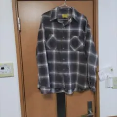 シアーズ　Sears　プリントネル　オンブレ茶×白　XL