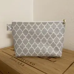 SALE ハンドメイド　モロッカン柄　ラミネートマチ付きポーチ