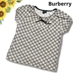美品✨バーバリーロンドン カットソー 半袖 Tシャツ ノバチェック リボン
