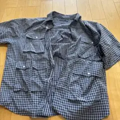 CPCM チェック柄 半袖ワークシャツ Mサイズ