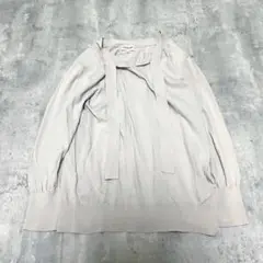 SOUP リボンタイニット くすみベージュ ナチュラルフェミニン