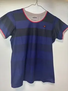 ellesse ストライプTシャツ ネイビー/ブラック