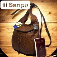 【未使用級】iii Sanpo オーストリッチ　JRA認定　ショルダーバッグ