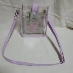 メゾピアノ　ラベンダー透明ショルダーバッグ