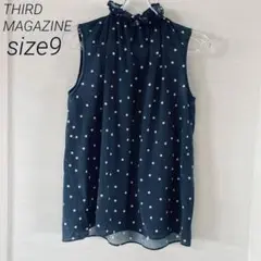 THIRDMAGAZINE ノースリーブ　ドット柄ブラウス
