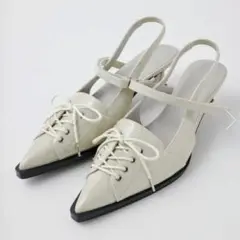 美品【MOUSSY】LACE UP SLING BACK ミュール　Sサイズ
