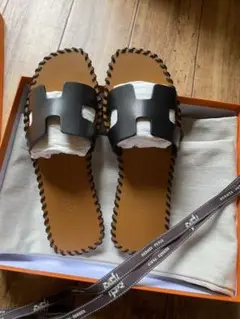 クリスマス最終金額‼️HERMES サンダル 《オラン》トレッセ カーフ38サイズ