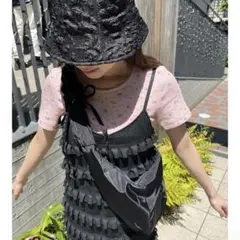 WC ナイロンギャザーショルダー　ブラック