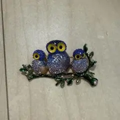 フクロウ　ブローチ