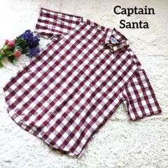 美品✨【日本製】Captain Santa 【チェック】赤 半袖 L