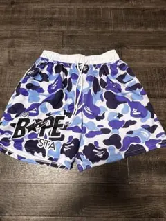 BAPE 青紫迷彩ショートパンツ