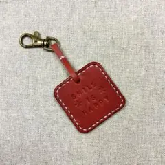 ハンドメイド♪栃木レザーチャーム、レッド