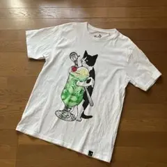 ゴースローキャラバン 半袖Tシャツ 猫　クリームソーダ