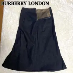 BURBERRY Londonバーバリー ブラックデニムロングスカート40