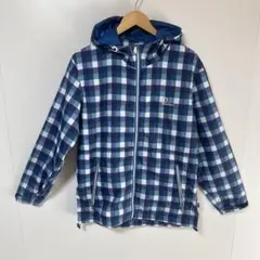 ◯PanField ネイビー・チェック フード付きナイロンパーカー