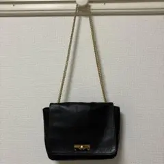 本革チェーンバッグ ブラック
