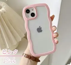 iPhone11用ケース　ピンク　ウェーブ