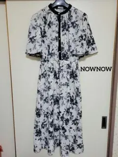 NOWNOW　フリルロングワンピース　花柄