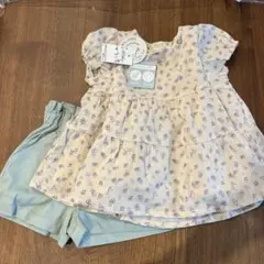 新品未使用品 プティマイン GIRLS 90サイズ トップス&ショートパンツ