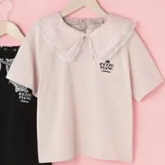 メゾピアノ⭐︎160cmギンガムビッグカラー半袖Tシャツ　mezzo piano