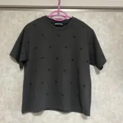 DOUBLE FLAGS 黒ハート柄Tシャツ（グリーンパークス）