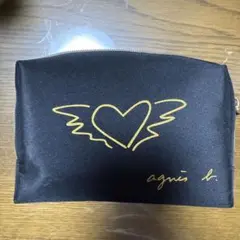 agnès b. ポーチ ハートと翼デザイン 飛行機アメニティ