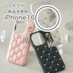 ダーリッチ キルティングビジューDDチャームiPhoneケース 16 ホワイト