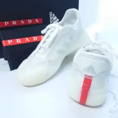 美品PRADAプラダ×adidasアディダス限定コラボ スニーカーシューズ白23