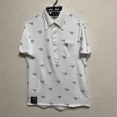 【ASHWORTH】アシュワース　半袖ゴルフボタンダウンシャツ　白　ホワイトL