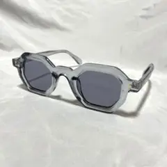 クリアグレー 八角形サングラス モード オクタゴン UVカット 透明 グレー