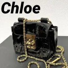 chloe★クロエ★ショルダーバッグ★ミニバッグ★黒★エナメル★レザー★