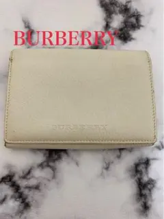 人気 素敵 BURBERRY バーバリー 二つ折り財布 アイボリー レディース